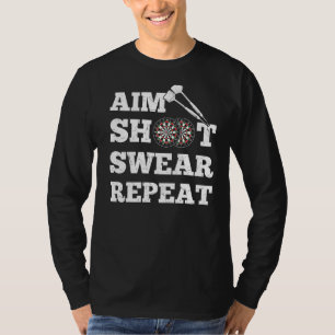 Eat Shoot Swear Wiederholen Vintage Darts Board Da T-Shirt