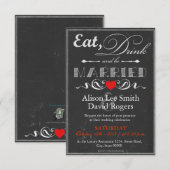 Eat sieht Drink and Married Einladung (Vorne/Hinten)