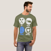 Eat Sleep 3D Print Repeat 3D Printing 3D Printer T-Shirt (Vorne ganz)