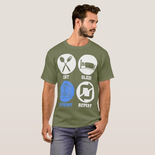 Eat Sleep 3D Print Repeat 3D Printing 3D Printer T-Shirt (Vorne ganz)