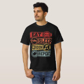 Eat Sleep Accordion Wiederholung T-Shirt (Vorne ganz)