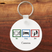 Eat Sleep Act Funny Theater Schauspieler Schlüsselanhänger (Rückseite)