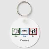 Eat Sleep Act Funny Theater Schauspieler Schlüsselanhänger (Rückseite)