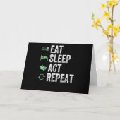 Eat Sleep Act Repeat - Schauspiel T Actors Karte (Gelbe Blume)