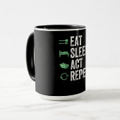 Eat Sleep Act Repeat - Schauspiel T Actors Tasse (Vorderseite Links)