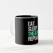 Eat Sleep Acter Wiederholung der lustigen Schauspi Zweifarbige Tasse (Vorderseite Links)