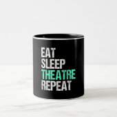 Eat Sleep Acter Wiederholung der lustigen Schauspi Zweifarbige Tasse (Mittel)