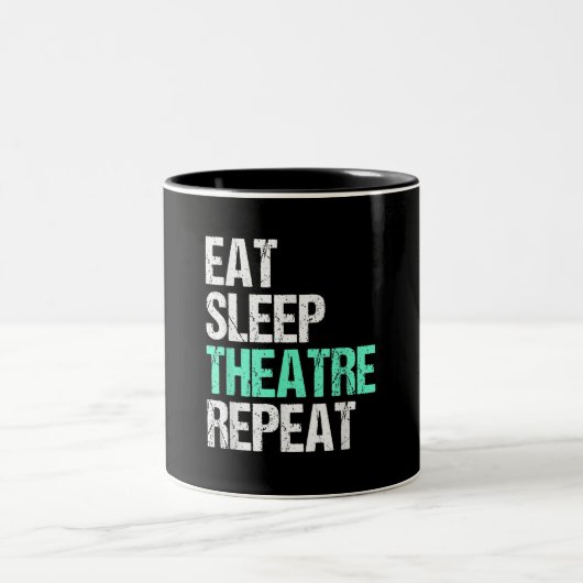 Eat Sleep Acter Wiederholung der lustigen Schauspi Zweifarbige Tasse (Mittel)