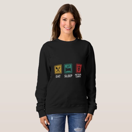 Eat Sleep Air Traffic Control Airplane Controller Sweatshirt (Vorne ganz)