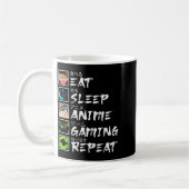 Eat Sleep Anime Gaming Repeat Gamer Men Teen Boy A Kaffeetasse (Links)