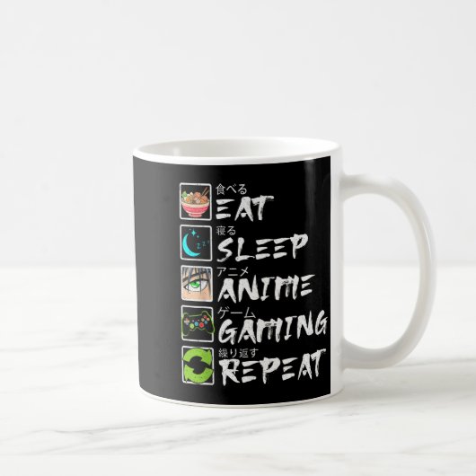 Eat Sleep Anime Gaming Repeat Gamer Men Teen Boy A Kaffeetasse (Rechts)