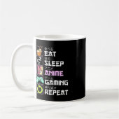 Eat Sleep Anime Gaming Repeat Kawaii Otaku Anime Kaffeetasse (Links)