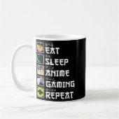 Eat Sleep Anime Gaming Repeat Kawaii Otaku Anime M Kaffeetasse (Links)