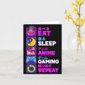Eat Sleep Anime Gaming Repeat Kawaii Otaku Anime M Karte (Gelbe Blume)