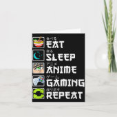 Eat Sleep Anime Gaming Repeat Kawaii Otaku Anime M Karte (Vorderseite)