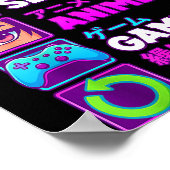 Eat Sleep Anime Gaming Repeat Kawaii Otaku Anime M Poster (Ecke)
