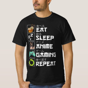Eat Sleep Anime Gaming Repeat Kawaii Otaku Anime T-Shirt