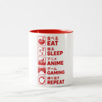 Eat Sleep Anime Gaming Wiederholen Gamer Männer Te