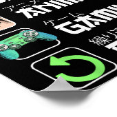 Eat Sleep Anime Gaming Wiederholung Japan Kawaii M Poster (Ecke)