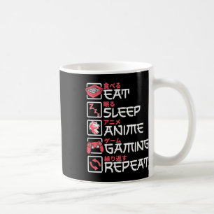 Eat Sleep Anime Gaming Wiederholung Otaku Gamer Ja Kaffeetasse