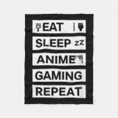 Eat Sleep Anime Gaming Wiederholung Otaku Gamer Sp Fleecedecke (Vorderseite)