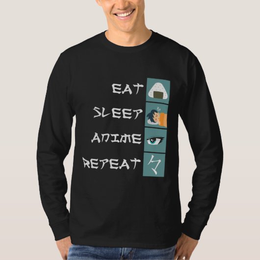 Eat Sleep Anime Novelty T-Shirt (Vorderseite)