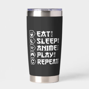 Eat Sleep Anime Play Repeat Otaku Anime Lebensstil Thermobecher
