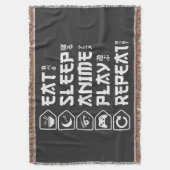 Eat Sleep Anime Play Repeat Otaku Anime Lifestyle Decke (Vorderseite Vertikal)