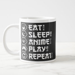 Eat Sleep Anime Play Repeat Otaku Anime Lifestyle Jumbo-Tasse