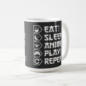 Eat Sleep Anime Play Repeat Otaku Anime Lifestyle Kaffeetasse (VorderseiteRechts)