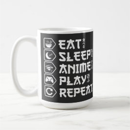 Eat Sleep Anime Play Repeat Otaku Anime Lifestyle Kaffeetasse