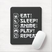 Eat Sleep Anime Play Repeat Otaku Anime Lifestyle Mousepad (Mit Mouse)