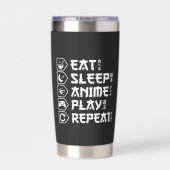 Eat Sleep Anime Play Repeat Otaku Anime Lifestyle Thermobecher (Rückseite)