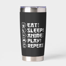 Eat Sleep Anime Play Repeat Otaku Anime Lifestyle Thermobecher