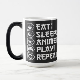 Eat Sleep Anime Play Repeat Otaku Anime Lifestyle Verwandlungstasse