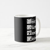 Eat Sleep Anime Repea, Funny Japanese Manga Gift T Kaffeetasse (VorderseiteRechts)