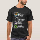 Eat Sleep Anime Repeat, Animegao Kigurumi Anime Gi T-Shirt (Vorderseite)