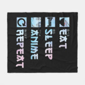 Eat Sleep Anime Repeat - Aquarellfarben Anime m Fleecedecke (Vorderseite (Horizontal))