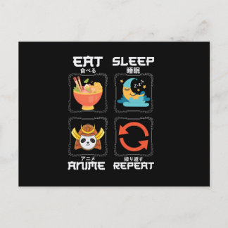 Eat Sleep Anime Repeat Cute | for Anime Lover Postkarte