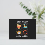 Eat Sleep Anime Repeat Cute | for Anime Lover Postkarte (Stehend Vorderseite)
