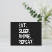 Eat Sleep Anime Repeat| Design for Anime Lover Postkarte (Stehend Vorderseite)