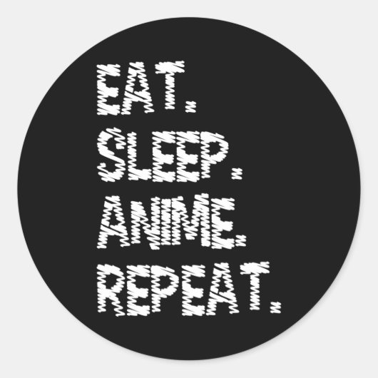 Eat Sleep Anime Repeat| Design for Anime Lover Runder Aufkleber (Vorderseite)