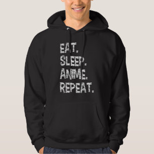 Eat Sleep Anime Repeat Design für Anime-Fans Hoodie