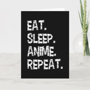 Eat Sleep Anime Repeat Design für Anime-Fans Karte