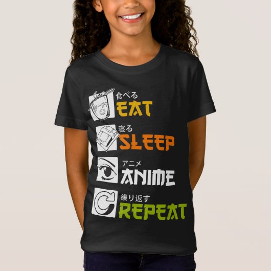 eat sleep anime repeat |funny japanese manga T-Shirt (Vorderseite)