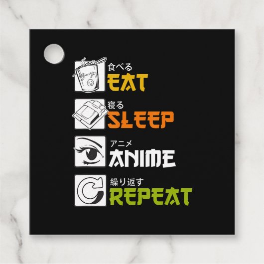 Eat Sleep Anime Repeat Geschenkidee Cosplayer Geschenkanhänger (Vorderseite)