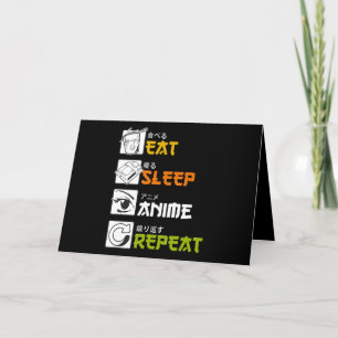 Eat Sleep Anime Repeat Geschenkidee Cosplayer Karte