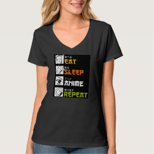 Eat Sleep Anime Repeat Geschenkidee Cosplayer T-Shirt