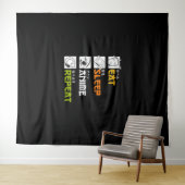 Eat Sleep Anime Repeat Geschenkidee Cosplayer Wandteppich (Beispiel (Horizontal))