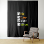 Eat Sleep Anime Repeat Geschenkidee Cosplayer Wandteppich (Beispiel)